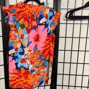 Vibrant Floral Sleeveless Blouse